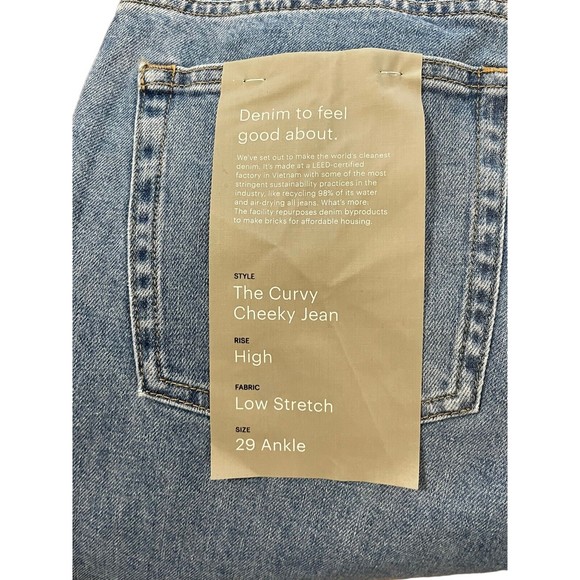 Everlane Jeans Womens Sz 29 Ankle The Curvy Cheeky High Rise Low Stretch Denim - Picture 11 of 16